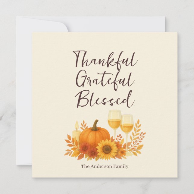 Autumn Celebration - Elegant Gold Thanksgiving  (Front)