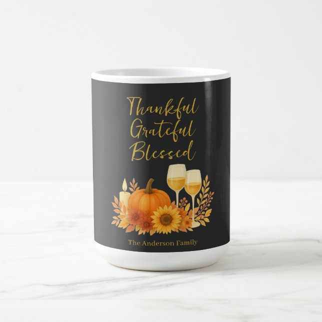 Autumn Celebration - Elegant Gold Thanksgiving  Coffee Mug (Center)
