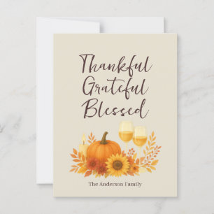 Autumn Celebration - Elegant Gold Thanksgiving Postcard