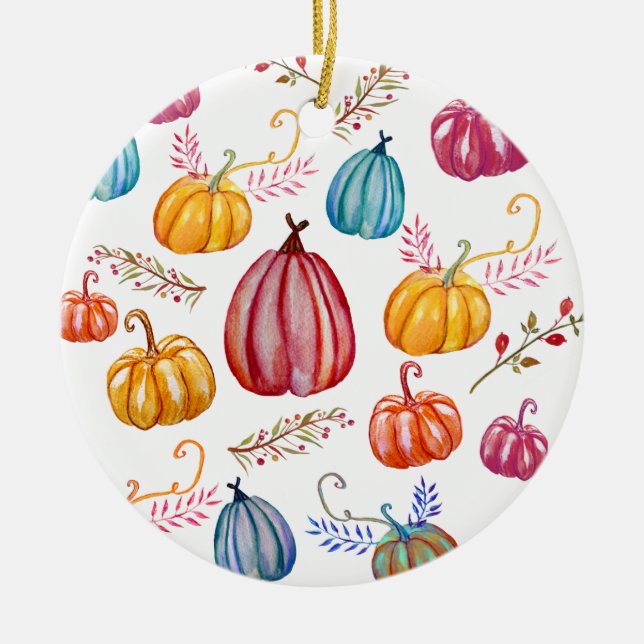 Autumn Celebrations Rustic Pumpkins  Ornament (Front)