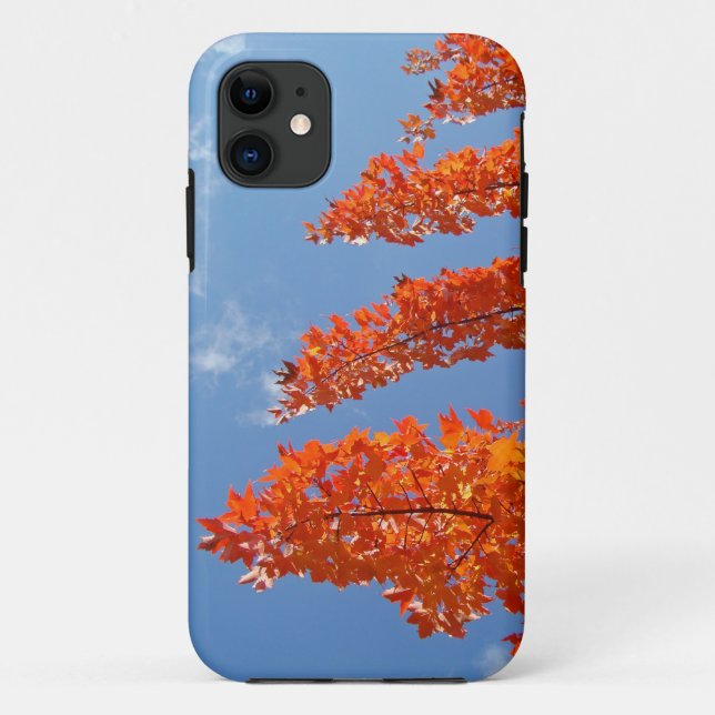 Autumn Cell phone cases Orange Fall Leaves Blue (Back)