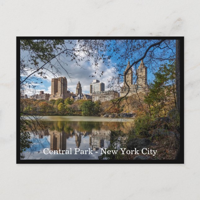 Autumn Central Park, New York City Custom Text Postcard (Front)