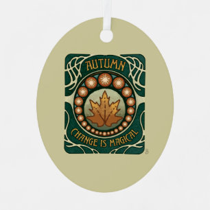 Autumn, Change is Magic Vintage Style Ornament