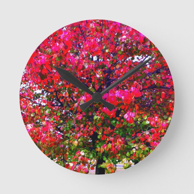 Autumn Changing Leaves Round Clock (Front)
