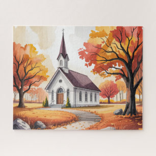 Autumn Chapel/Church Jigsaw Puzzle
