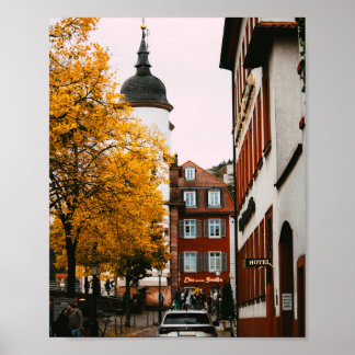 Autumn Charm in European Alley Poster