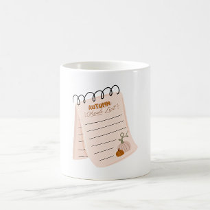 Autumn Checklist Notepad Fall To Do List  Coffee Mug