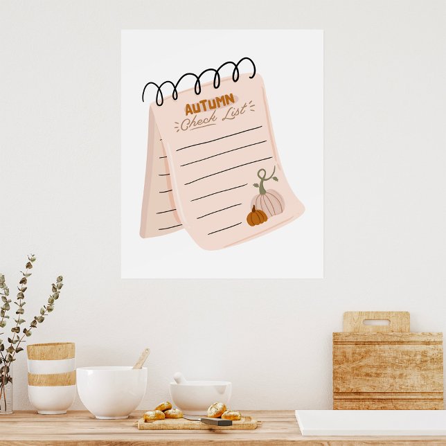 Autumn Checklist Notepad Fall To Do List  Poster (Creator Uploaded)