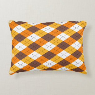 Autumn Chequered Art Pattern Pillow