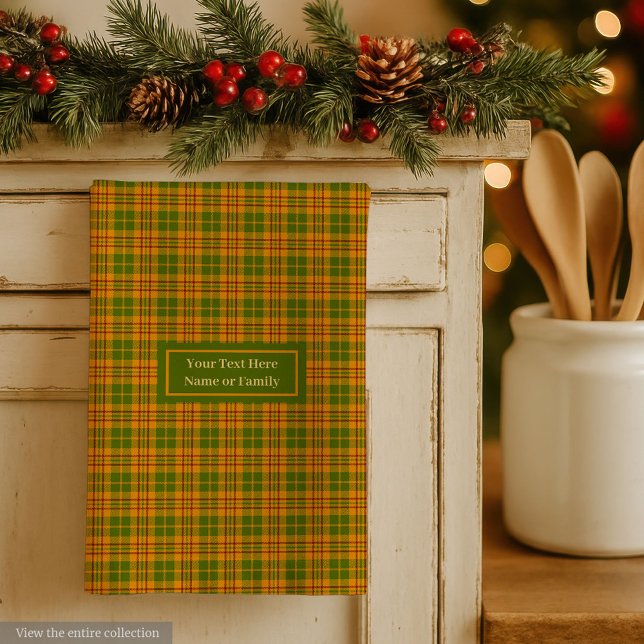 Autumn Chequered Dish Towel Personalised Gift Idea (Autumn Checkered Dish Towel Personalized Gift Idea)