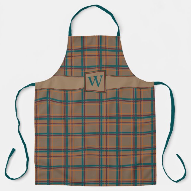 Autumn Chic Plaid All-Over Print Apron (Front)