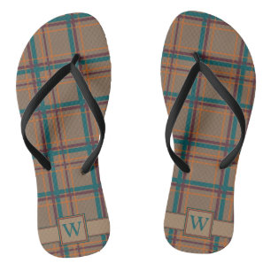 Autumn Chic Plaid Flip Flops