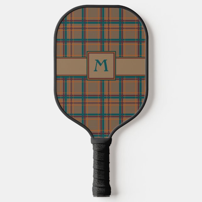 Autumn Chic Plaid Pickleball Paddle (Front)