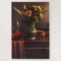Autumn Chrysanthemums | Vintage Still Life Puzzle