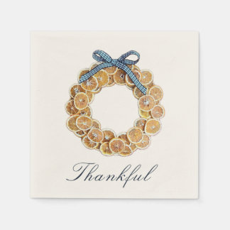 Autumn Citrus Wreath Paper Napkins