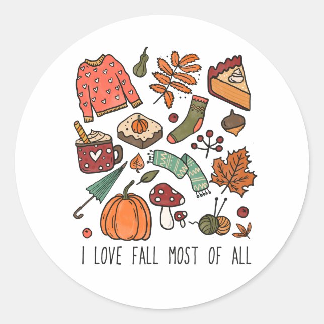  Autumn  Classic Round Sticker (Front)