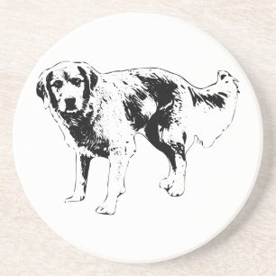 Autumn Coaster with Dog Outline Design