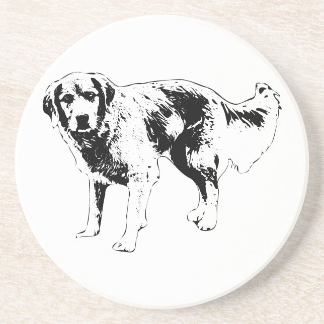 Autumn Coaster with Dog Outline Design (Front)