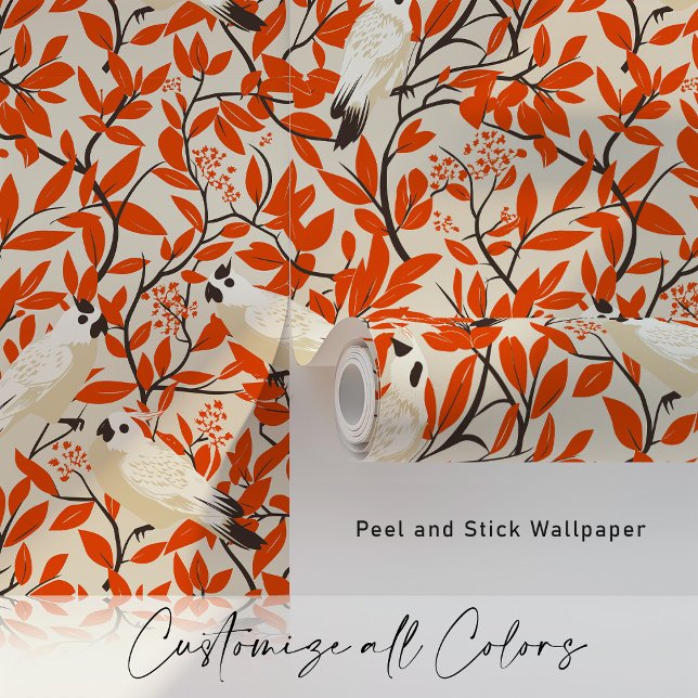 Autumn Cockatoos in Crimson Foliage  Wallpaper (Creator Uploaded)