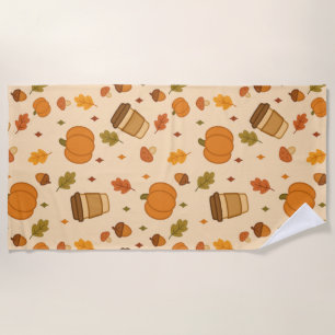 Autumn Coffee Beach Towel