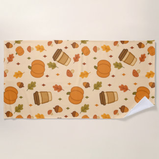 Autumn Coffee Beach Towel