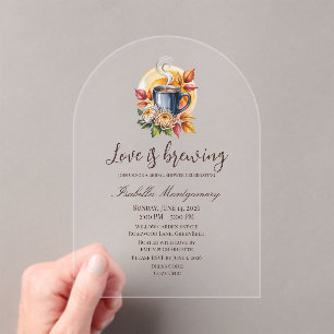 Autumn Coffee Bridal Shower Acrylic Invitations
