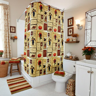 Autumn collage shower curtain