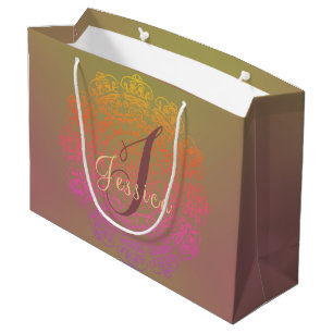 Autumn Color Mandala Monogram Gift Bag