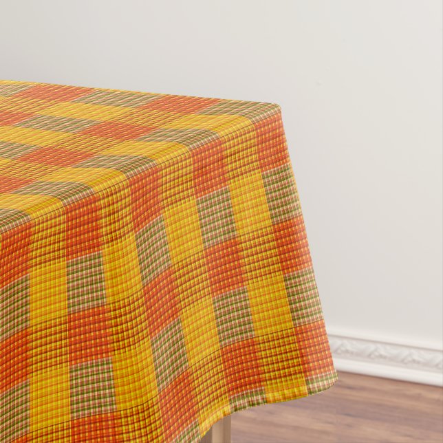 Autumn Colored Tartan Print, Tablecloth (In Situ)