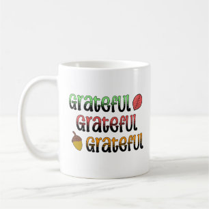 Autumn Colors Grateful Typography Coffee Mug