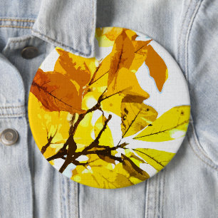 Autumn colors, leaves 6 cm round badge