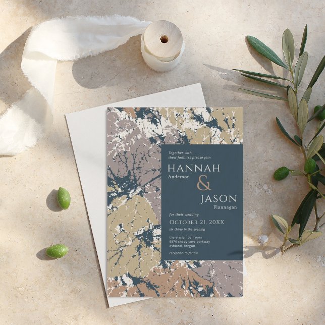 Autumn Colors Leaves Organic Abstract Invitation (Creator Uploaded)