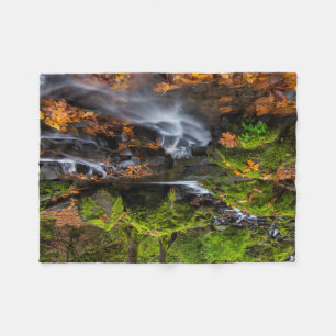 Autumn colour along Starvation Creek Falls Fleece Blanket