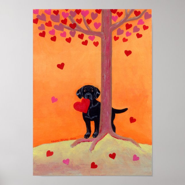 Autumn Colour Black Labrador Poster (Front)