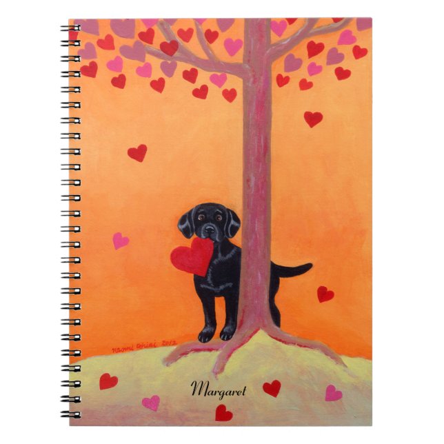 Autumn Colour Black Labrador Spiral Notebook (Front)