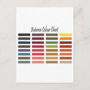 Autumn colour chart postcard