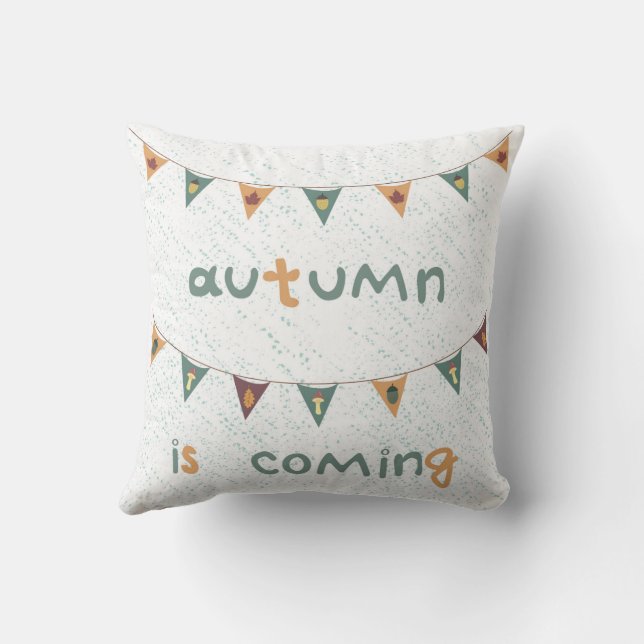 autumn colour garland cushion (Back)