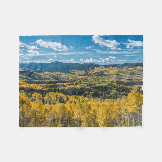 Autumn Colour in Flat Tops | Routt National Forest Fleece Blanket (Front (Horizontal))