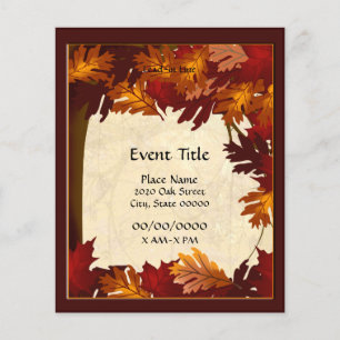 Autumn Colour Leaves Tree Small Event Flyer