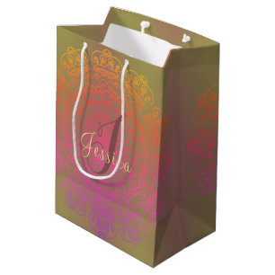 Autumn Colour Mandala Monogram Gift Bag