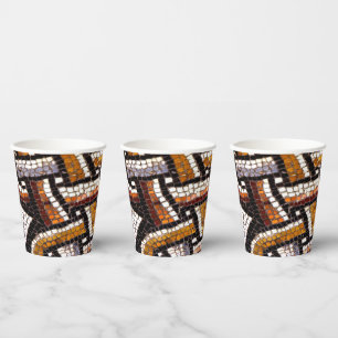 Autumn Colour Mosaic Pattern Paper Cups