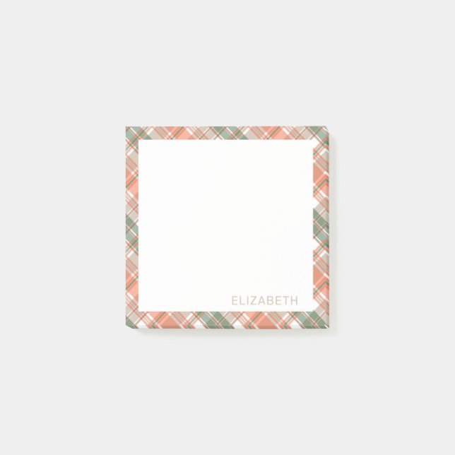 Autumn Coloured Plaid  Post-it Notes (Front)