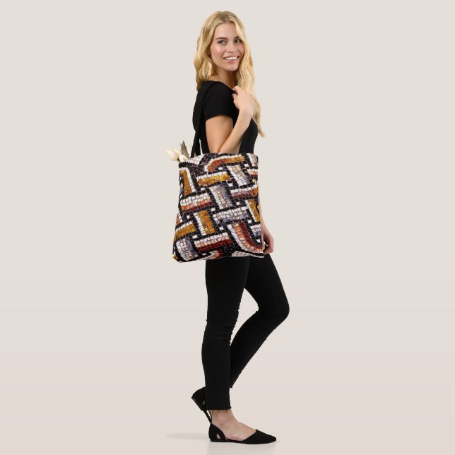 Autumn Coloured Roman Mosaic Tote Bag (On Model)