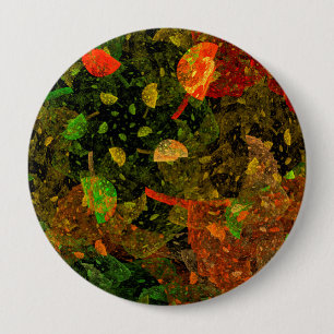 Autumn colourful decorative design 10 cm round badge