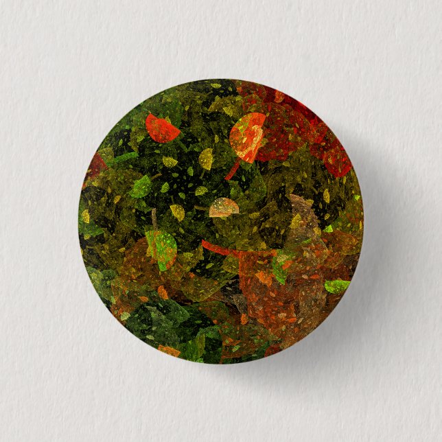 Autumn colourful decorative design 3 cm round badge (Front)