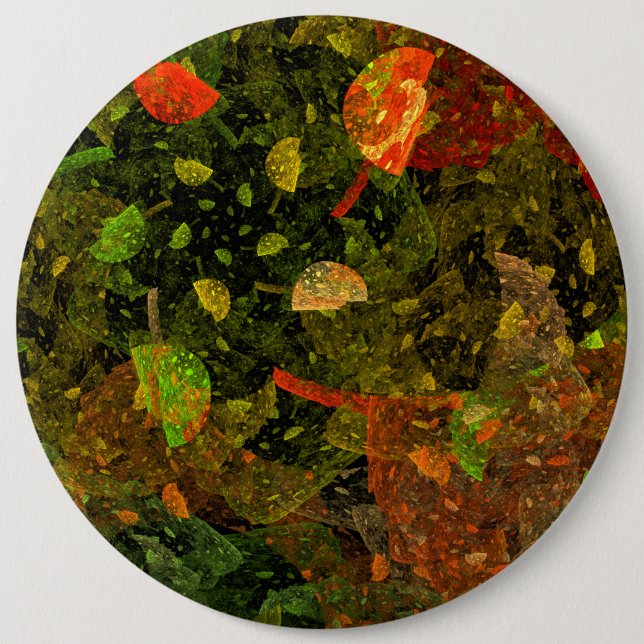 Autumn colourful decorative design 6 cm round badge (Front)