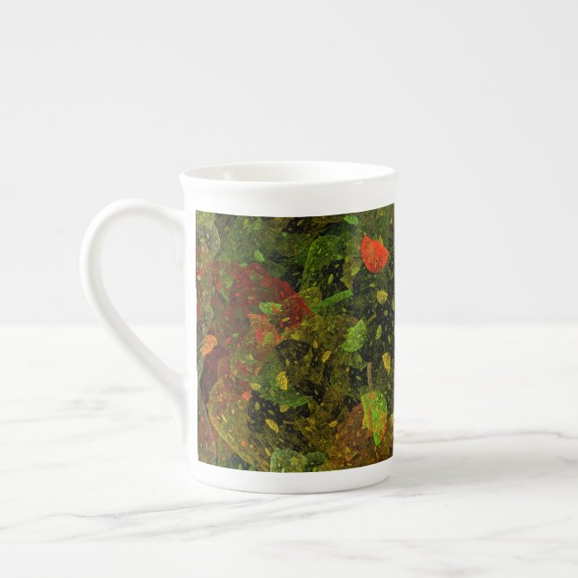 Autumn colourful decorative design  bone china mug (Left)