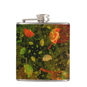 Autumn colourful decorative design hip flask