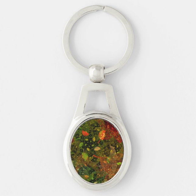Autumn colourful decorative design key ring (Front)