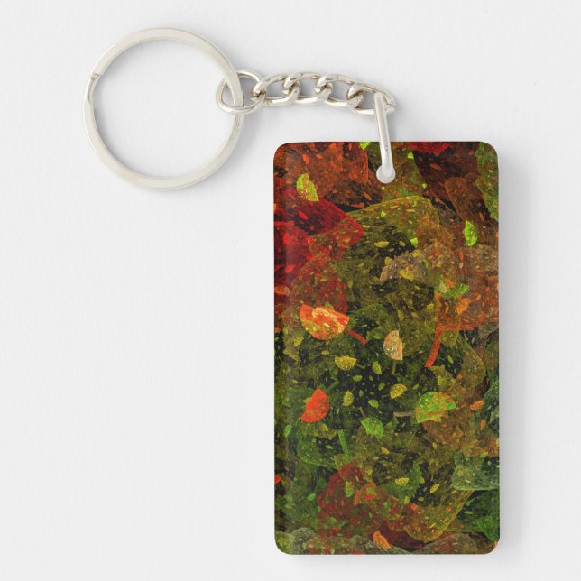 Autumn colourful decorative design key ring (Front)